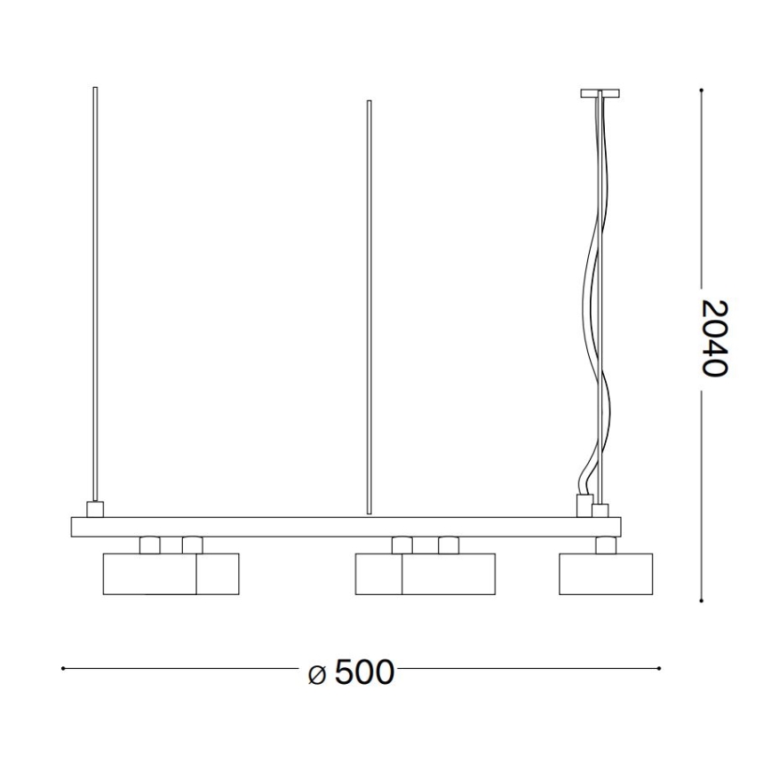Ideal Lux - LED Hanglamp aan een koord MINOR 5xGX53/9W/230V diameter 50 cm zwart