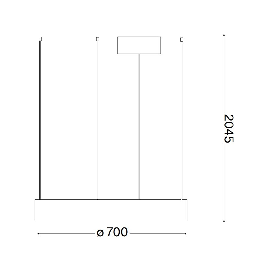 Ideal Lux - LED Hanglamp aan een koord ORACLE LED/35W/230V 3000K diameter 70 cm CRI 90 zwart