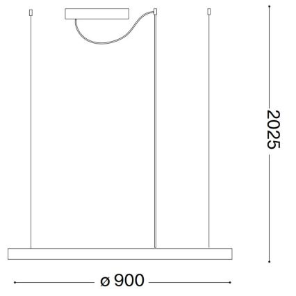 Ideal Lux - LED Hanglamp aan een koord ORACLE LED/55W/230V diameter 90 cm zwart