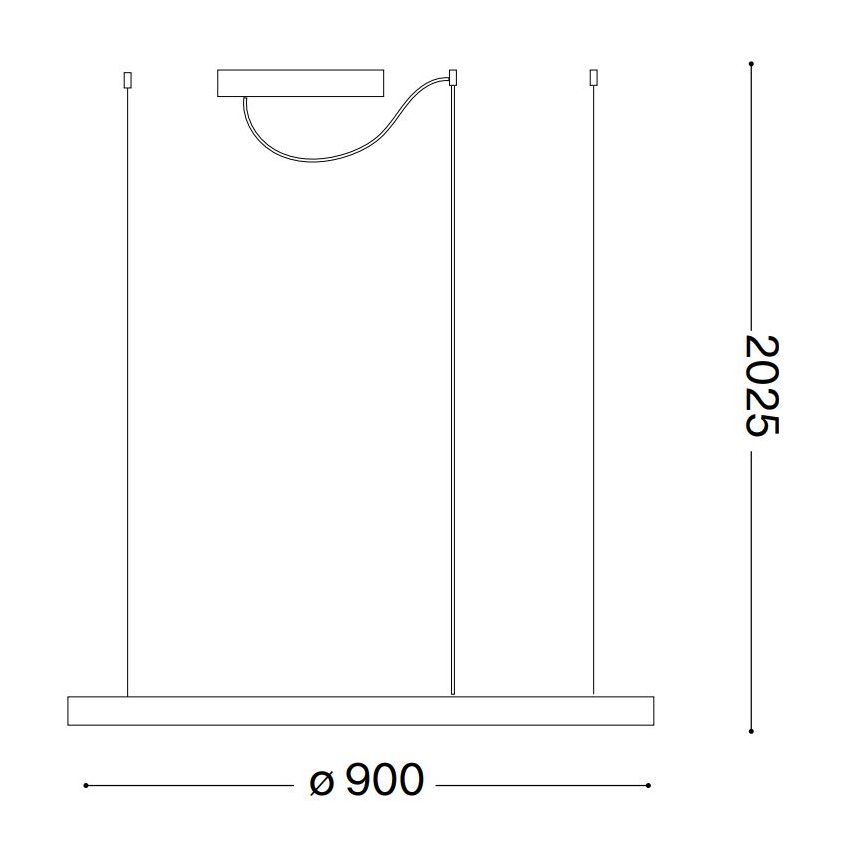 Ideal Lux - LED Hanglamp aan een koord ORACLE LED/55W/230V diameter 90 cm zwart