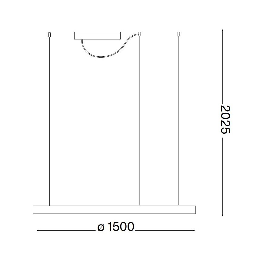 Ideal Lux - LED Hanglamp aan een koord ORACLE SLIM LED/29W/230V 2700K diameter 50 cm wit