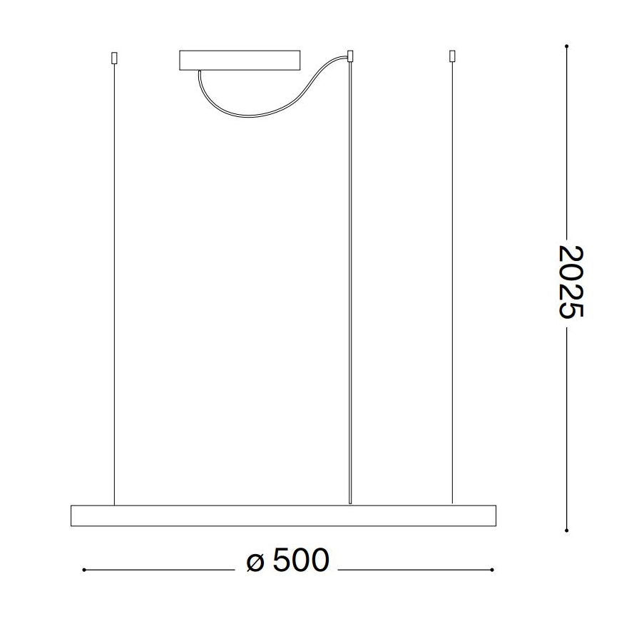 Ideal Lux - Dimbare LED hanglamp aan een koord ORACLE SLIM LED/29W/230V 3000K diameter 50 cm zwart