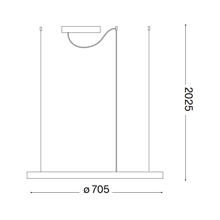 Ideal Lux - LED Hanglamp aan een koord ORACLE SLIM LED/37W/230V 2700K diameter 70,5 cm wit