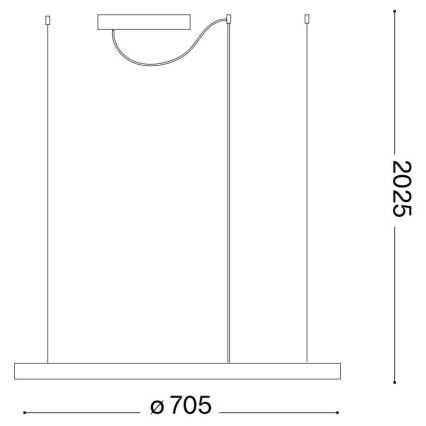 Ideal Lux - LED Hanglamp aan een koord ORACLE SLIM LED/38W/230V diameter 70 cm wit