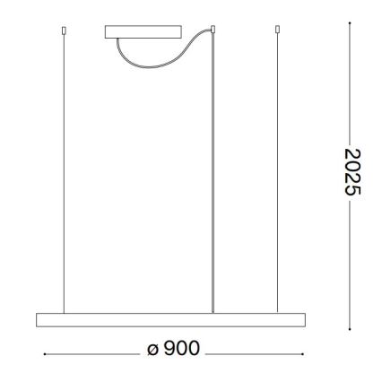 Ideal Lux - LED Hanglamp aan een koord ORACLE SLIM LED/43W/230V diameter 90 cm zwart