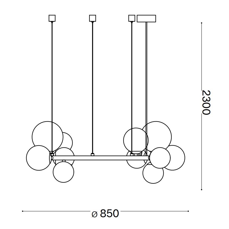 Ideal Lux - LED Hanglamp aan een koord PERLAGE 14xG9/3W/230V diameter 85 cm goud/gerookt