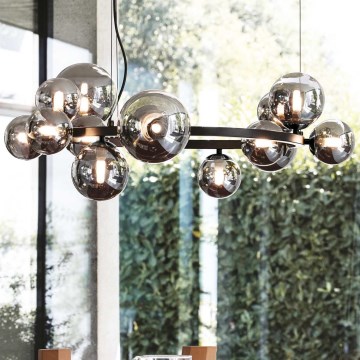 Ideal Lux - LED Hanglamp aan een koord PERLAGE 14xG9/3W/230V diameter 85 cm zwart/gerookt