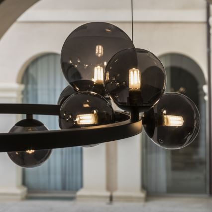 Ideal Lux - LED Hanglamp aan een koord PERLAGE 14xG9/3W/230V diameter 85 cm zwart/gerookt