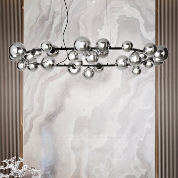 Ideal Lux - LED Hanglamp aan een koord PERLAGE 30xG9/3W/230V 143 cm zwart/gerookt