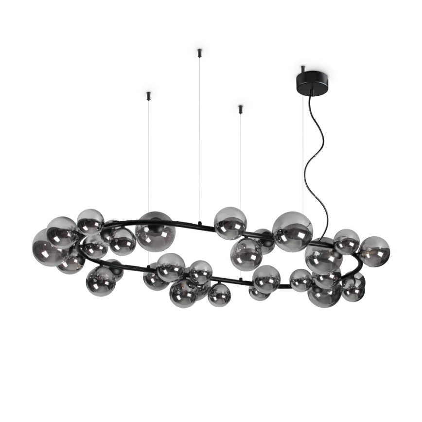 Ideal Lux - LED Hanglamp aan een koord PERLAGE 30xG9/3W/230V 143 cm zwart/gerookt