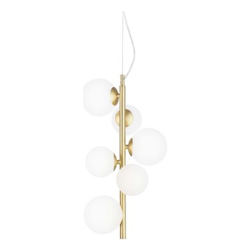 Ideal Lux - LED Hanglamp aan een koord PERLAGE 6xG9/3W/230V diameter 26 cm goud/wit