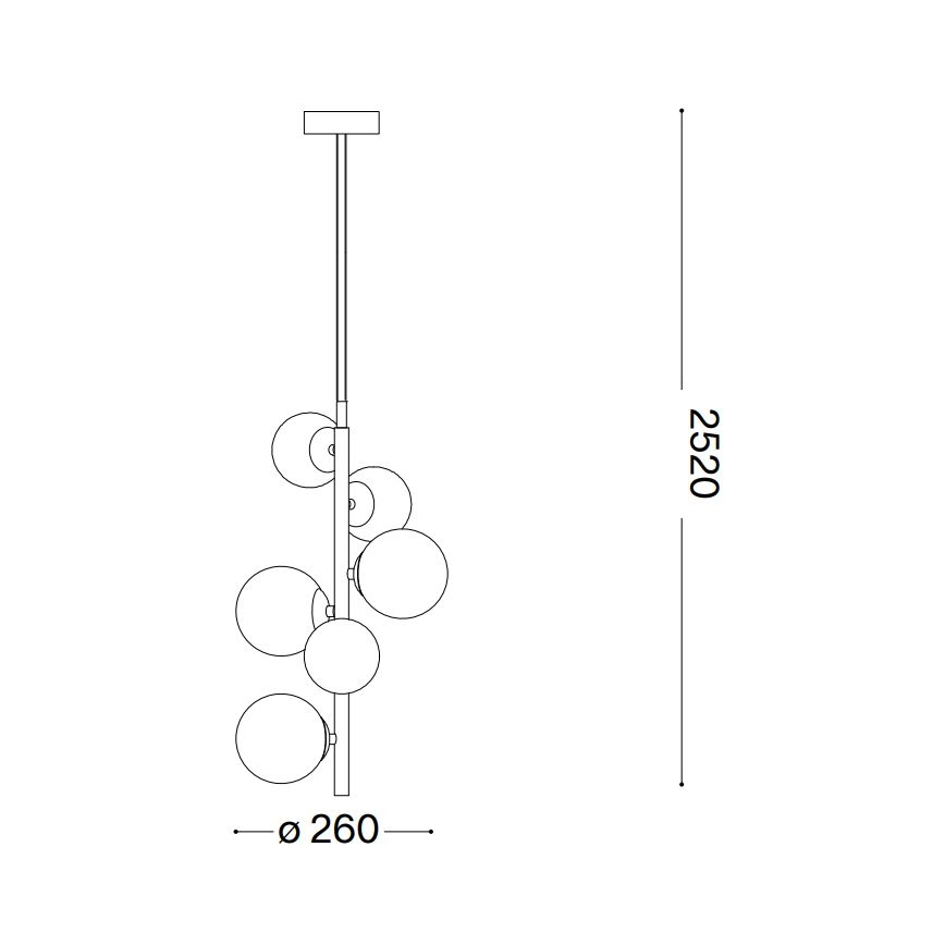 Ideal Lux - LED Hanglamp aan een koord PERLAGE 6xG9/3W/230V diameter 26 cm goud/wit