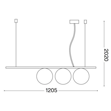 Ideal Lux - LED Hanglamp aan een koord PERLINE 3xG9/3W/230V goud