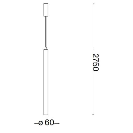 Ideal Lux - LED Hanglamp aan een koord ULTRATHIN LED/11,5W/230V CRI 90 zwart