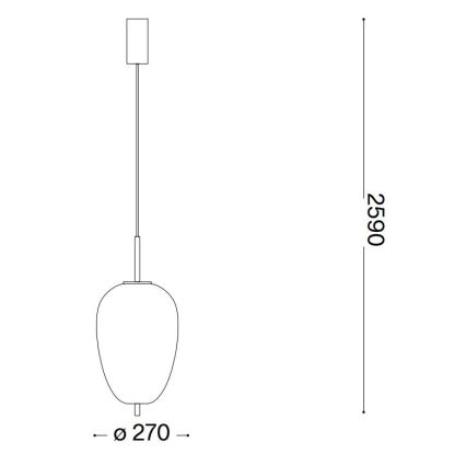 Ideal Lux - LED Hanglamp aan een koord UMILE LED/20W/230V diameter 27 cm CRI 90 messing/wit