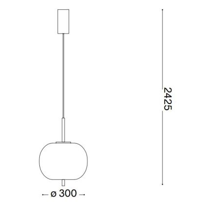 Ideal Lux - LED Hanglamp aan een koord UMILE LED/20W/230V diameter 30 cm CRI 90 messing/wit