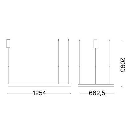 Ideal Lux - LED Hanglamp aan een koord WAVES LED/45W/230V CRI 90 messing