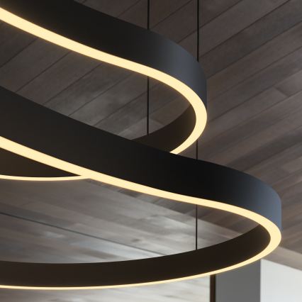 Ideal Lux - LED Hanglamp aan een koord WAVES LED/45W/230V CRI 90 zwart