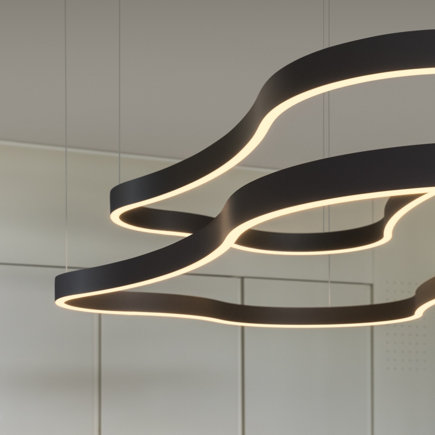 Ideal Lux - LED Hanglamp aan een koord WAVES LED/54W/230V CRI 90 zwart