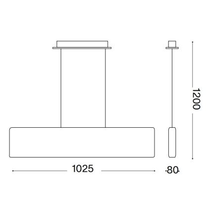 Ideal Lux - LED-hanglamp aan kabel DESK LED/32W/230V 102,5 cm CRI 90 wit