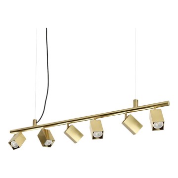 Ideal Lux - LED-hanglamp aan kabel DYNAMITE 6xGU10/7W/230V CRI 90 messing