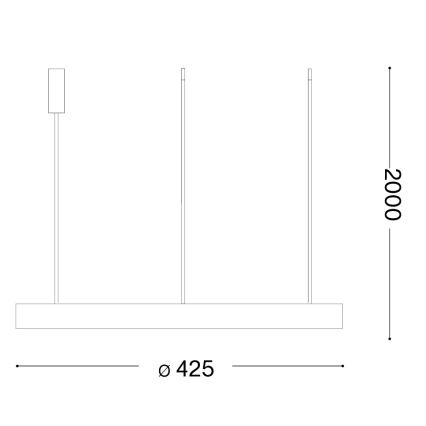 Ideal Lux - LED-hanglamp aan kabel GEMINI LED/36W/230V 2700K Ø 42,5 cm CRI 90 zwart
