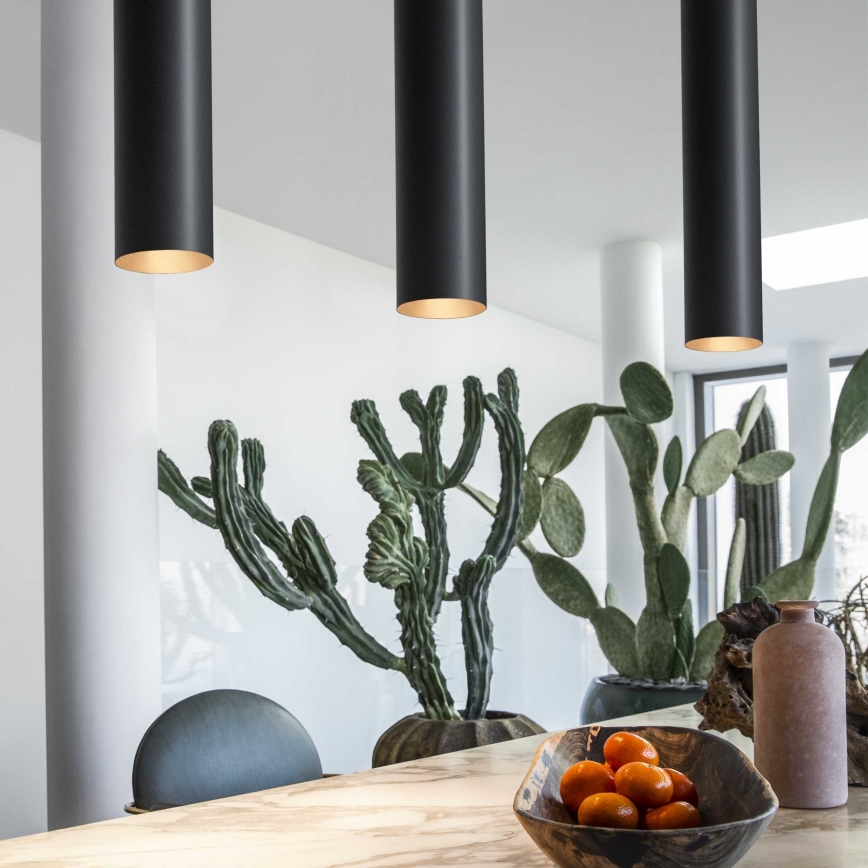 Ideal Lux - LED-hanglamp aan kabel LOOK 1xGU10/7W/230V CRI 90 Ø 6 cm zwart