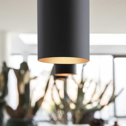Ideal Lux - LED-hanglamp aan kabel LOOK 1xGU10/7W/230V CRI 90 Ø 6 cm zwart
