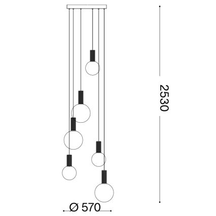 Ideal Lux - LED-hanglamp aan kabel ODEON LED/39W/230V CRI 90 Ø 57 cm beige/wit
