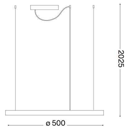 Ideal Lux - LED-hanglamp aan kabel ORACLE SLIM LED/29W/230V 4000K CRI 90 pr. 50 cm zwart