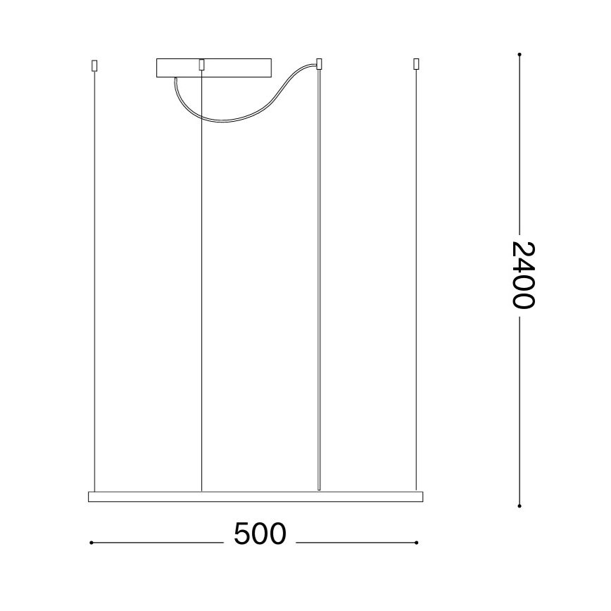 Ideal Lux - LED-hanglamp aan kabel ORACLE SLIM LED/33W/230V 3000K CRI 90 50x50 cm goud