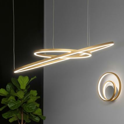 Ideal Lux - LED-hanglamp aan kabel ORACLE SLIM LED/37W/230V 3000K CRI 90 Ø 70 cm goudkleurig