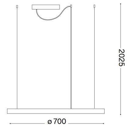 Ideal Lux - LED dimbare hanglamp aan kabel ORACLE SLIM LED/40W/230V 3000K CRI 90 Ø 70 cm wit