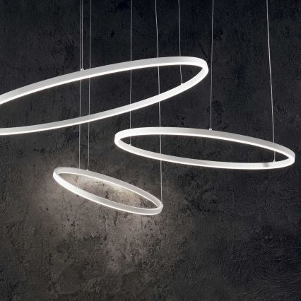 Ideal Lux - LED dimbare hanglamp aan kabel ORACLE SLIM LED/40W/230V 3000K CRI 90 Ø 70 cm wit