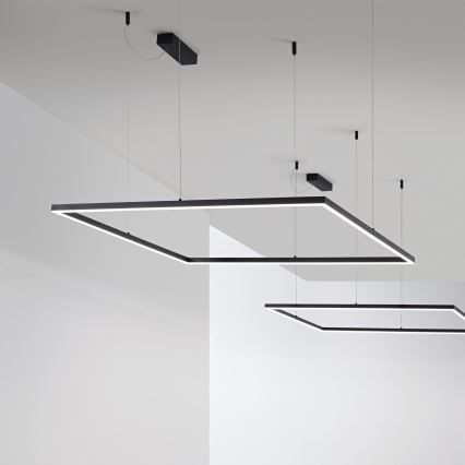 Ideal Lux - LED-hanglamp met kabel ORACLE SLIM LED/53W/230V 3000K CRI 90 90x90 cm zwart
