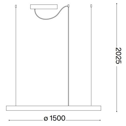 Ideal Lux - LED-kroonluchter met kabelophanging ORACLE SLIM LED/83W/230V 2700K CRI 90 Ø 150 cm wit