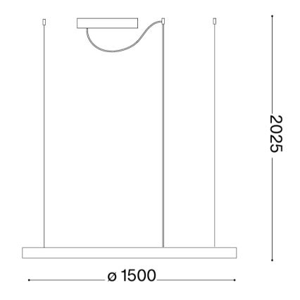Ideal Lux - LED-hanglamp aan kabel ORACLE SLIM LED/83W/230V 3000K CRI 90 Ø 150 cm goud