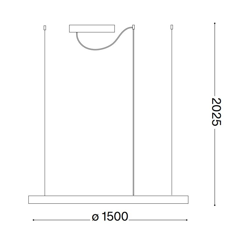 Ideal Lux - LED-hanglamp met kabel ORACLE SLIM LED/83W/230V 4000K CRI 90 Ø 150 cm wit
