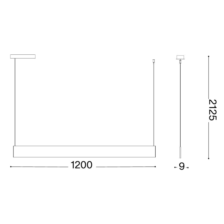 Ideal Lux - LED-hanglamp aan kabel STEEL LED/24W/230V 3000K CRI 90 120 cm zwart
