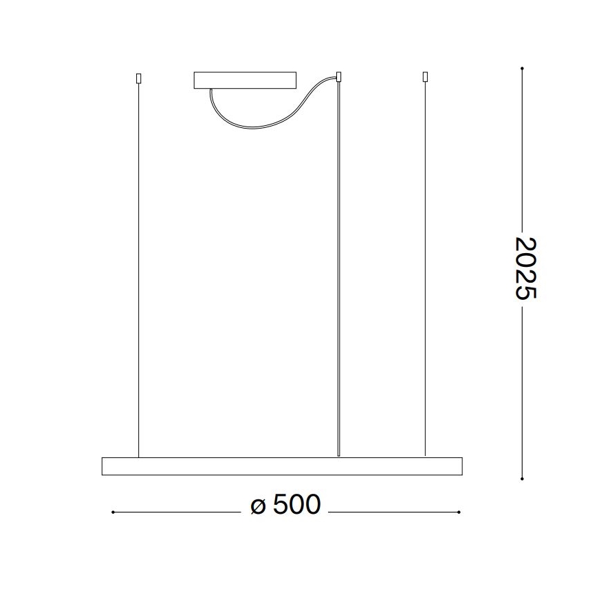 Ideal Lux - Dimbare LED-hanglamp aan kabel ORACLE SLIM LED/28W/230V 3000K CRI 90 Ø 50 cm wit