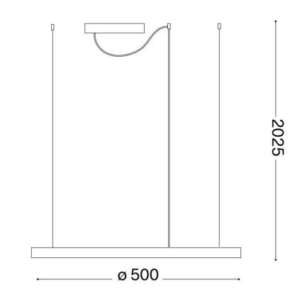 Ideal Lux - LED-hanglamp aan snoer ORACLE SLIM LED/29W/230V 3000K CRI 90 Ø 50 cm zwart