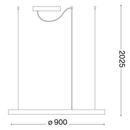 Ideal Lux - Dimbare LED-hanglamp aan kabel ORACLE SLIM LED/42W/230V 3000K CRI 90 Ø 90 cm wit