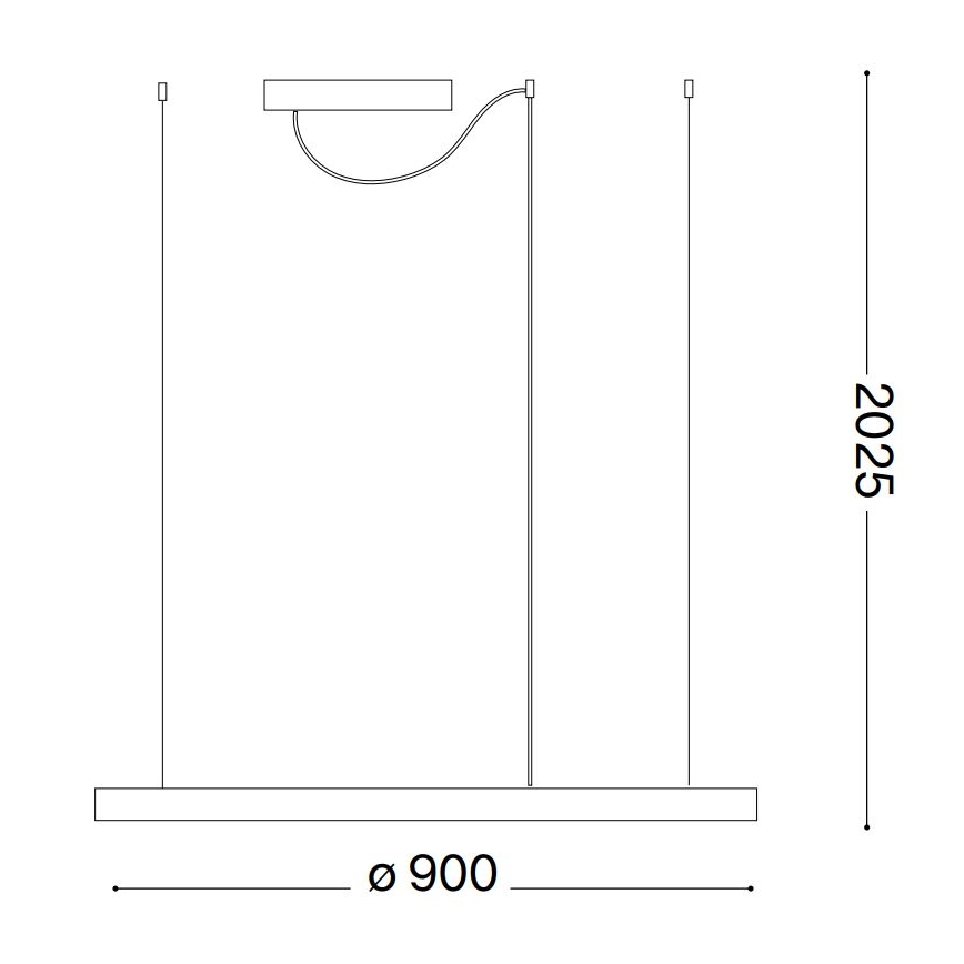 Ideal Lux - Dimbare LED-hanglamp aan kabel ORACLE SLIM LED/42W/230V 3000K CRI 90 Ø 90 cm wit