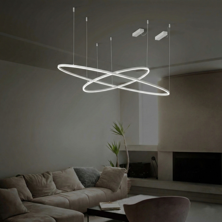 Ideal Lux - Dimbare LED-hanglamp aan kabel ORACLE SLIM LED/42W/230V 3000K CRI 90 Ø 90 cm wit
