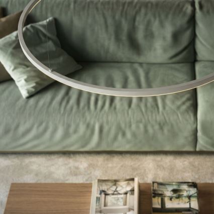 Ideal Lux - LED dimbare hanglamp met kabel ORACLE SLIM LED/77W/230V 3000K CRI 90 Ø 150 cm wit