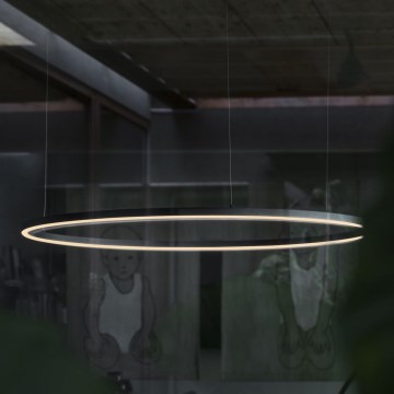 Ideal Lux - LED-hanglamp met kabel ORACLE SLIM LED/83W/230V 2700K CRI 90 Ø 150 cm zwart