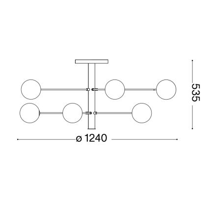 Ideal Lux - LED Hanglamp met vaste pendel COSMOPOLITAN 10xG9/3W/230V diameter 124 cm zwart