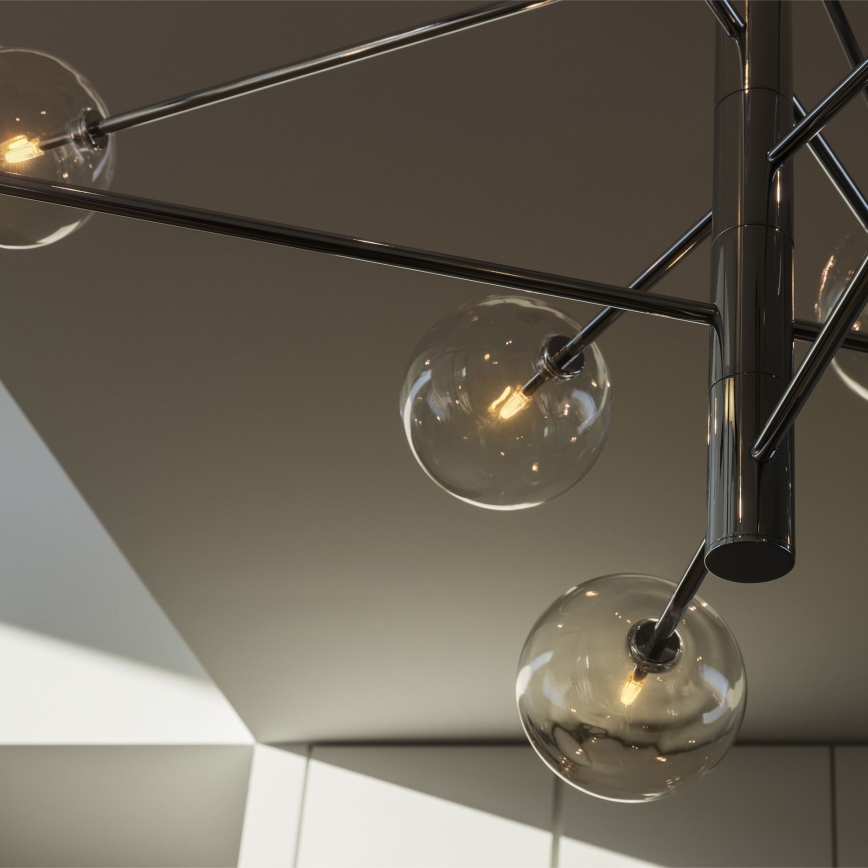 Ideal Lux - LED Hanglamp met vaste pendel EQUINOXE 12xG4/2W/230V diameter 124 cm glanzend chroom/doorzichtig