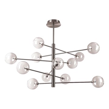 Ideal Lux - LED Hanglamp met vaste pendel EQUINOXE 12xG4/2W/230V diameter 128,1 cm glanzend chroom/gerookt
