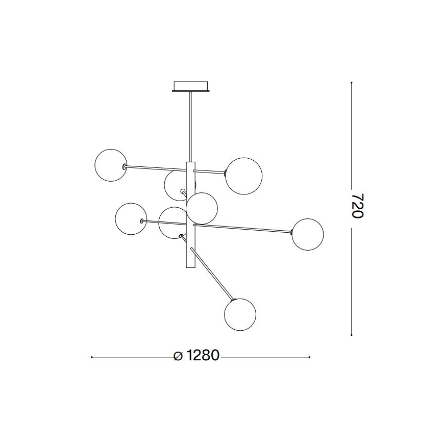Ideal Lux - LED Hanglamp met vaste pendel EQUINOXE 8xG4/2W/230V diameter 128 cm glanzend chroom/gerookt
